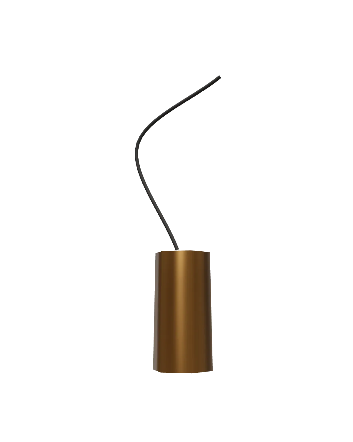 Basalt Pendant — Cast bronze, silk cord